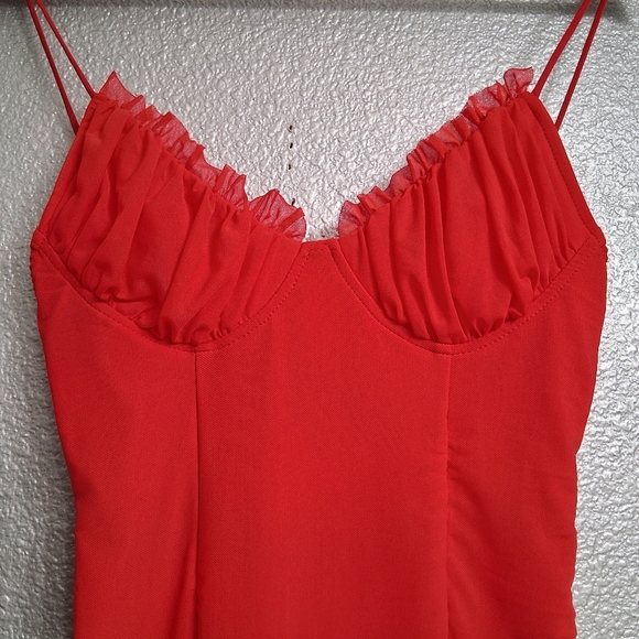 Angel Biba Boutique Cherry Red Princess Cut Mini Dress Size S - Picture 4 of 11